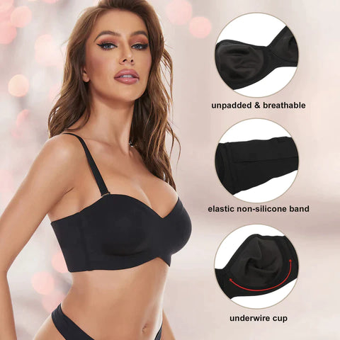 Full Support Non-Slip Convertible Bandeau Bra - Flash Sale Ends MidNight